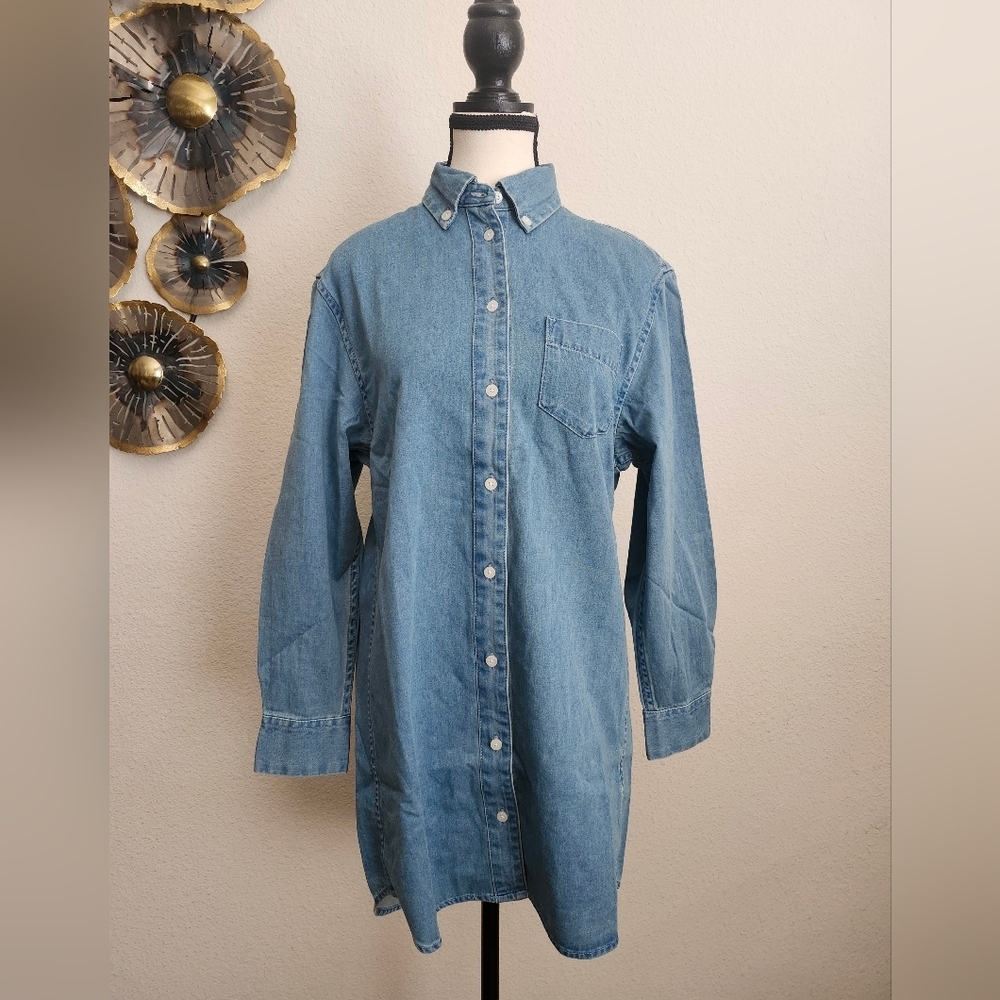 Thakoon Denim Button Down Shirt Dress XS